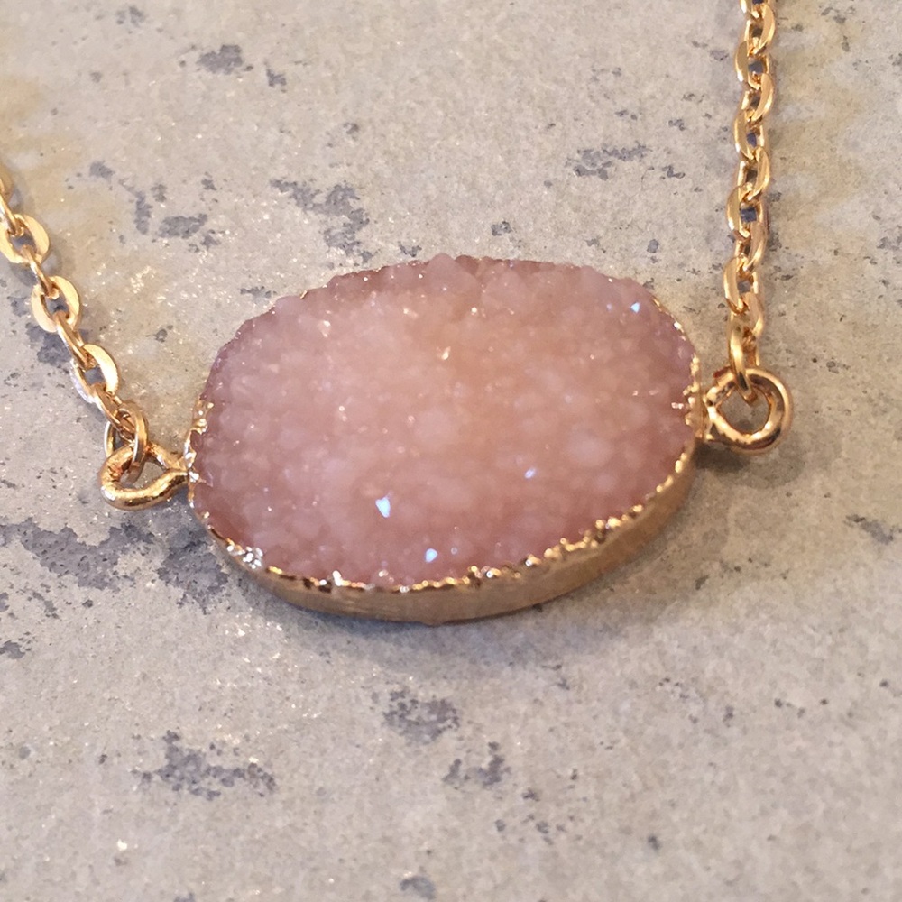 False druzy necklace